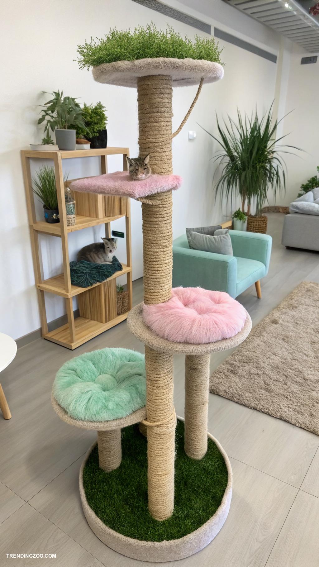 indoor cat room Cat tree with scratching posts