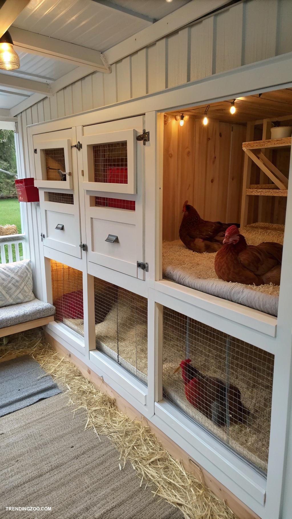 interior chicken coop ideas Divide space for different chicken breeds