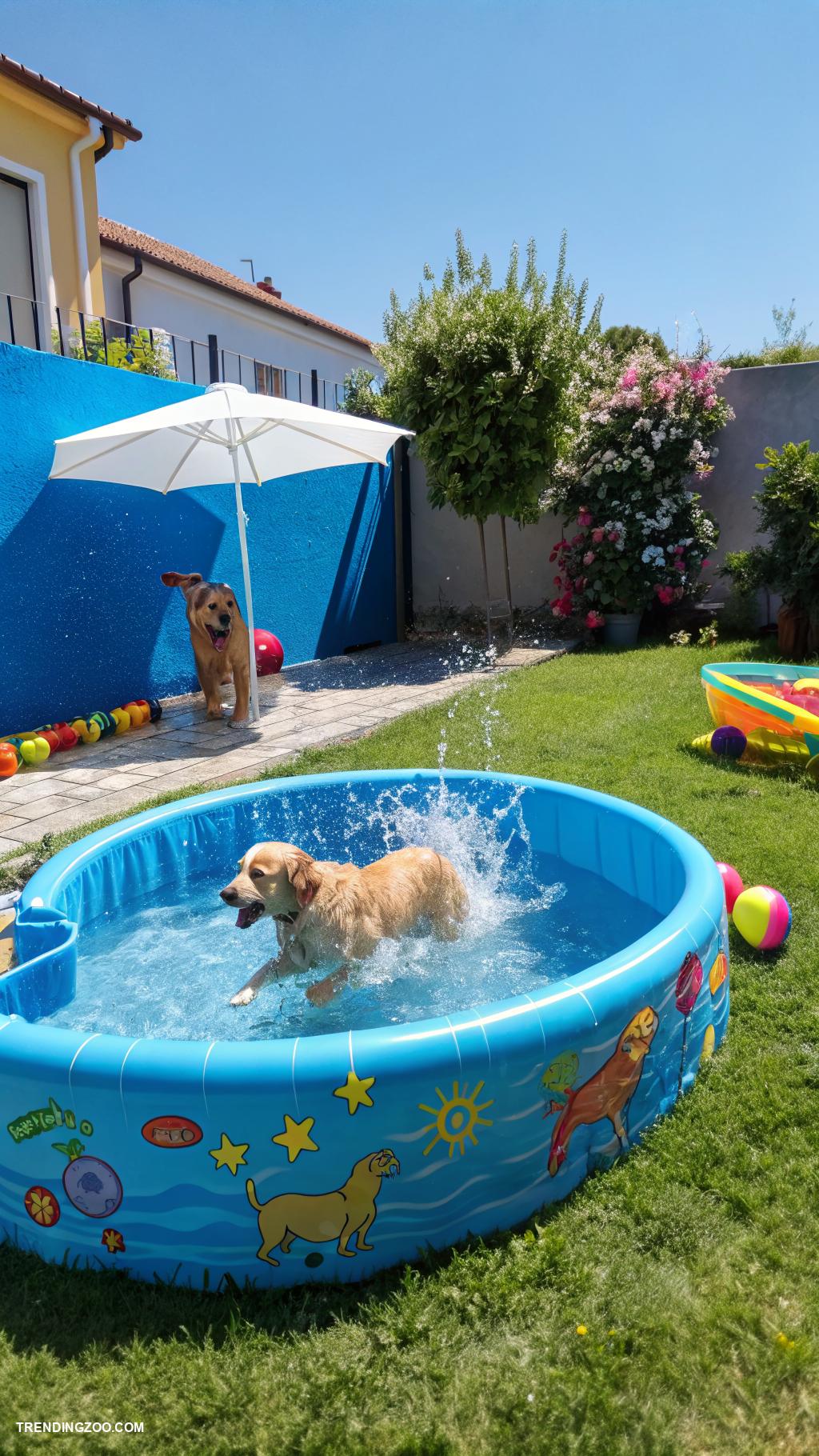 outdoor dog shower ideas Outdoor kiddie pool for splashing fun