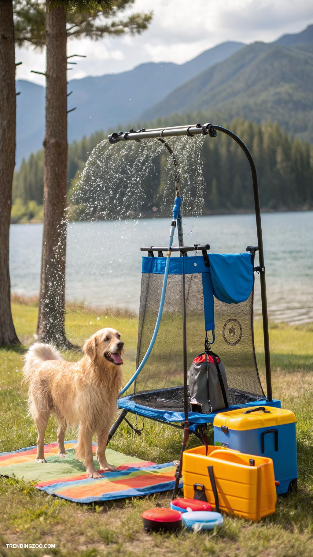 outdoor dog shower ideas Portable dog wash station for travel