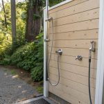 outdoor dog shower ideas Wall mounted shower with grooming attachment