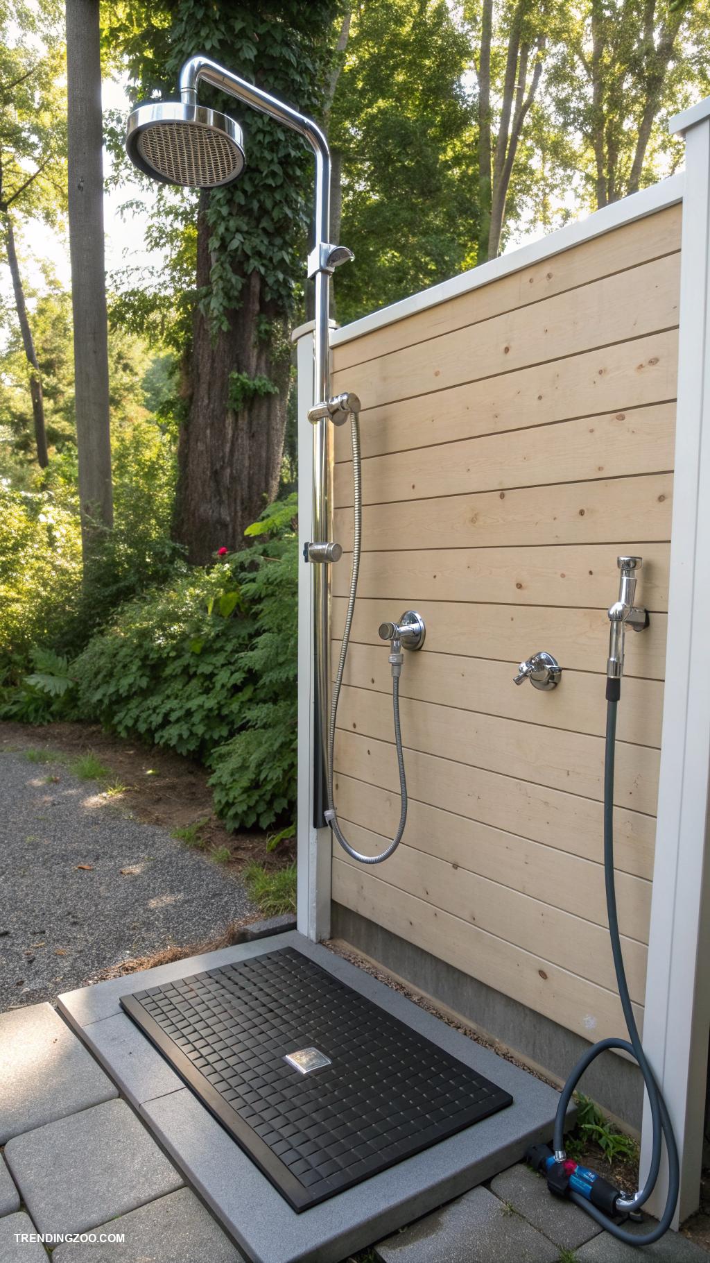 outdoor dog shower ideas Wall mounted shower with grooming attachment