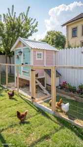 small chicken coops Fenced run attached for outdoor freedom