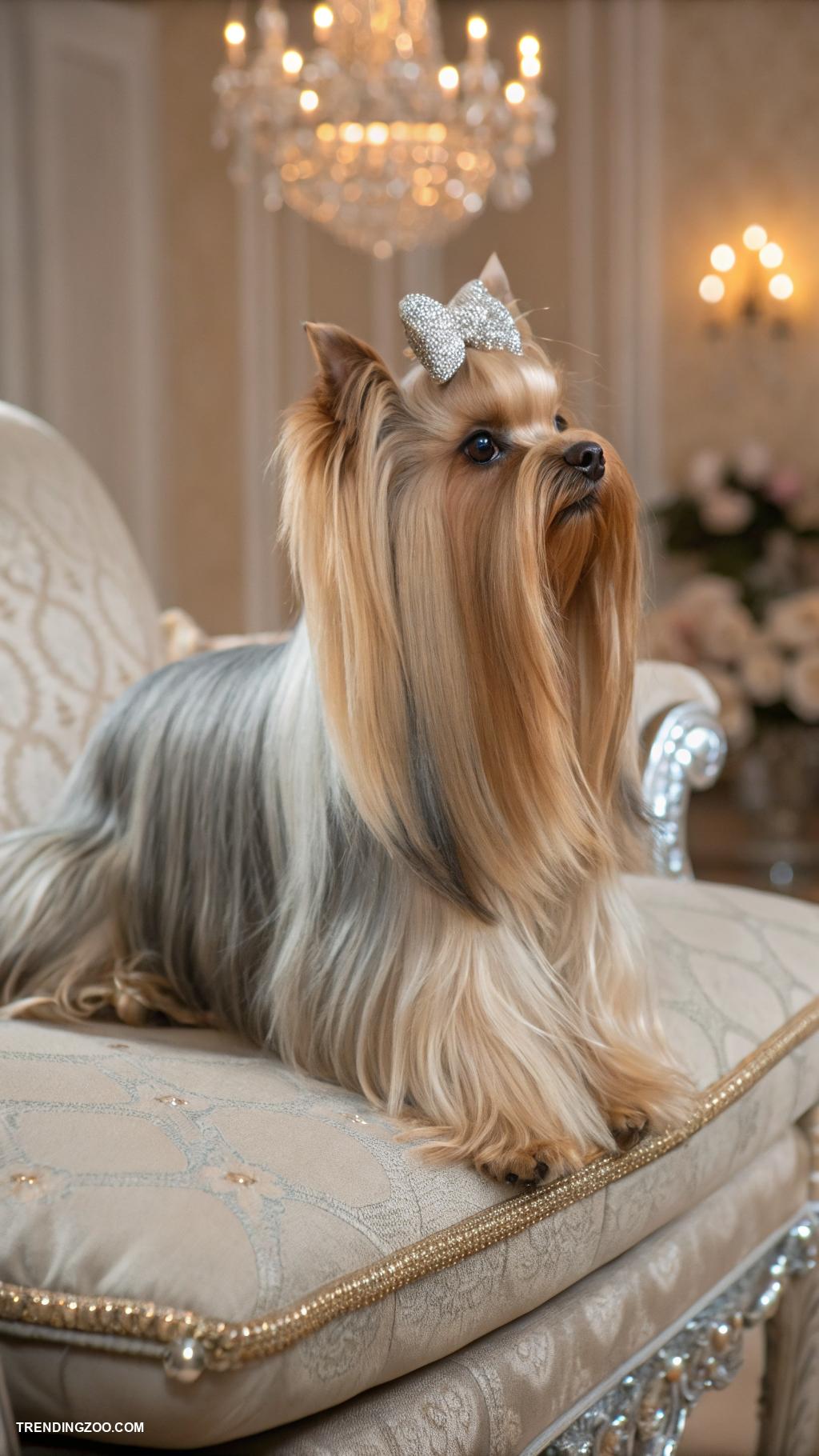 yorkie haircuts Long and silky for glamorous style