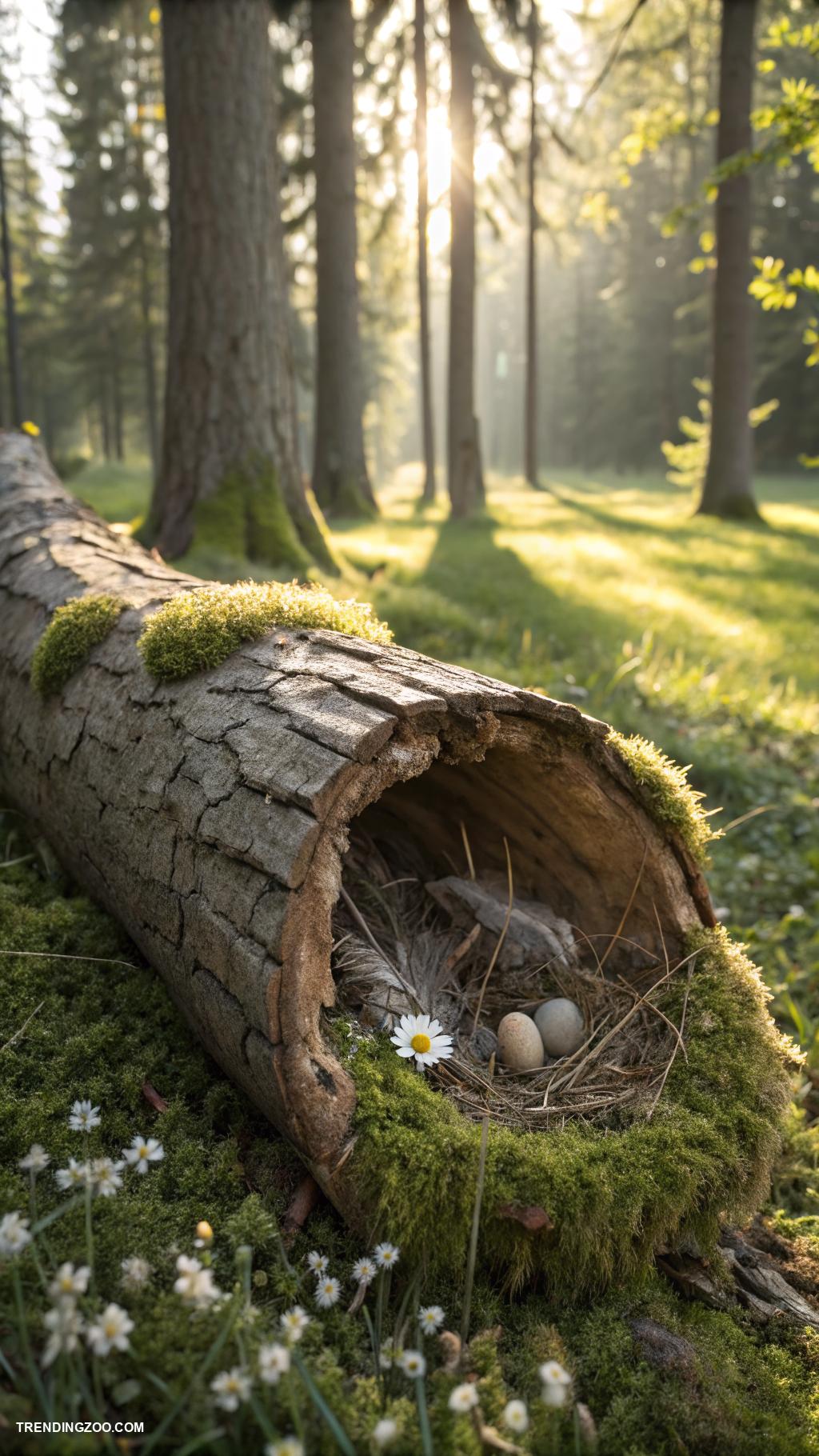 bird houses ideas diy Hollowed log for natural look