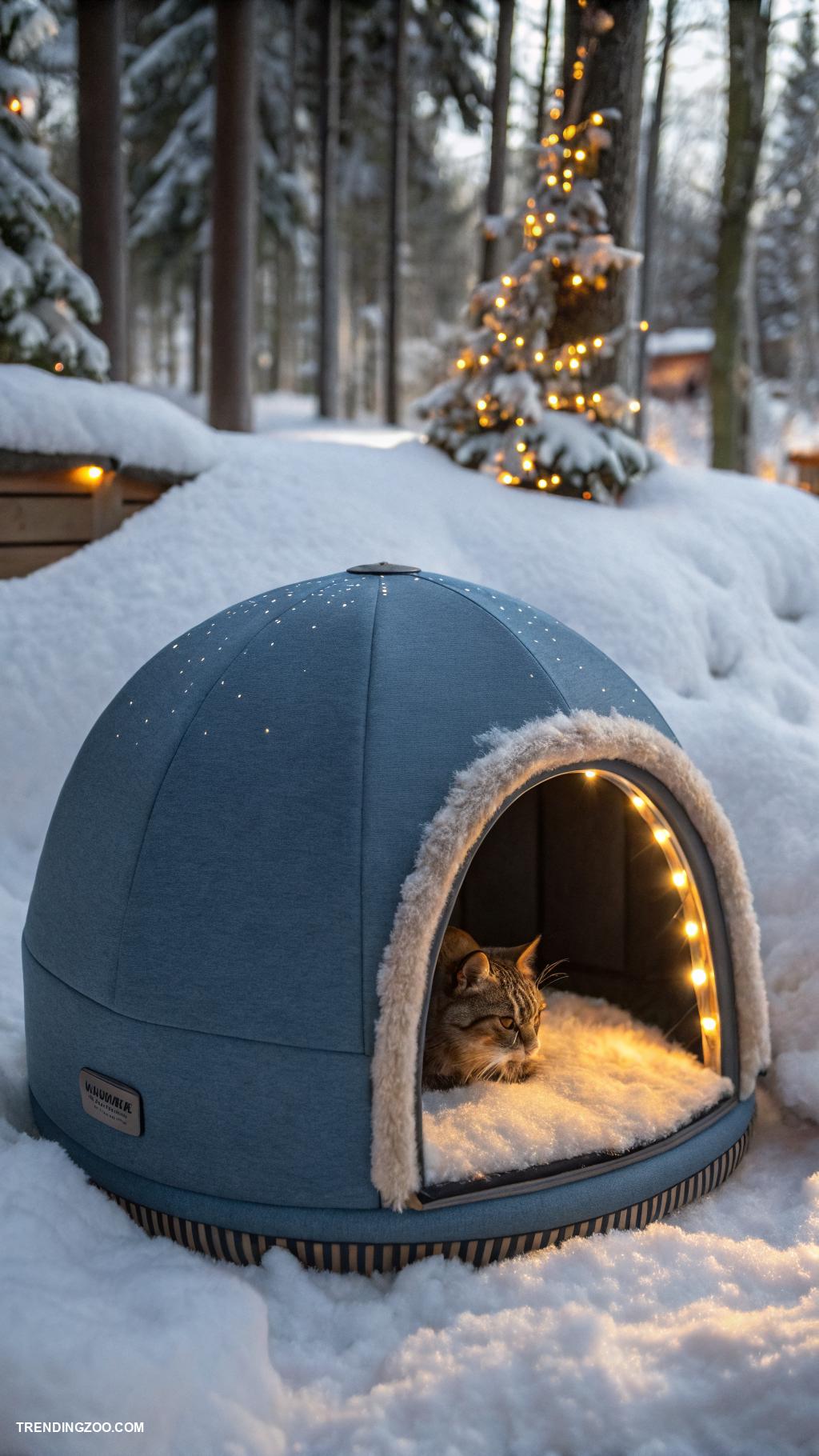 cat pod ideas Heated cat pod for winter warmth