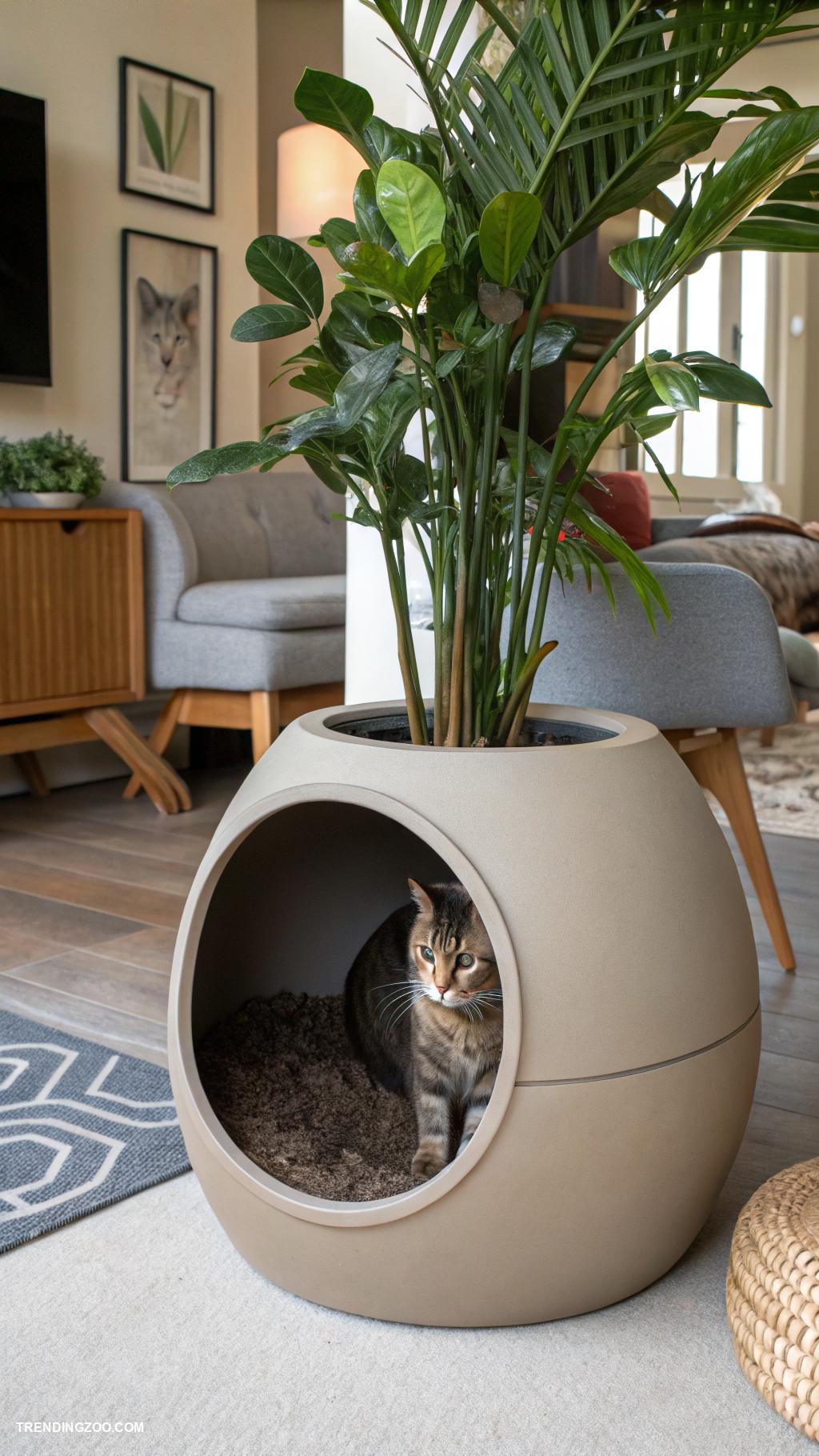 cat pod ideas Hidden litter box cat pod design