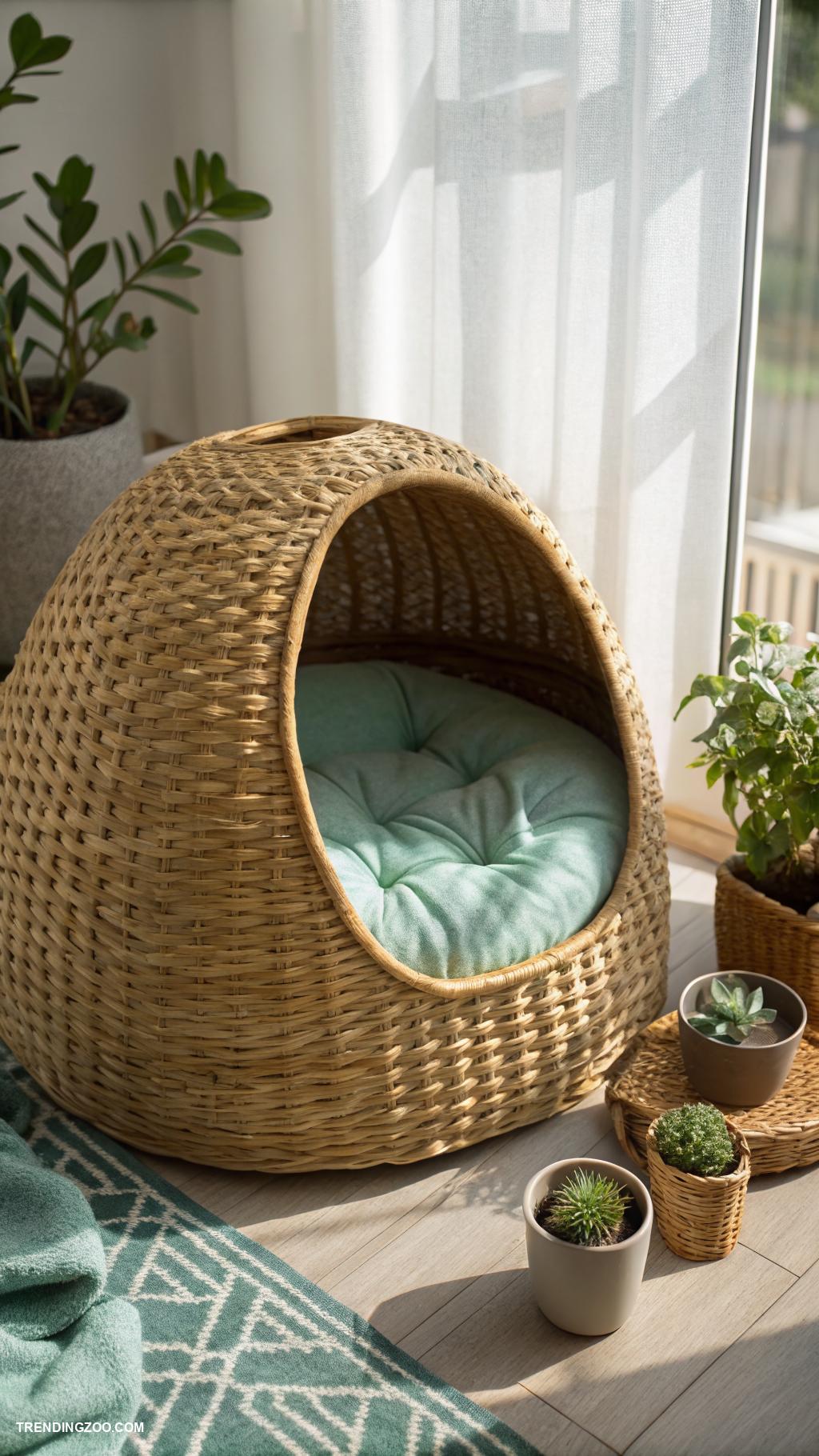 cat pod ideas Stylish woven basket cat pod home