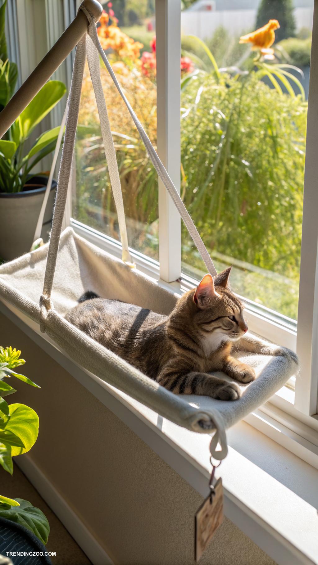 cat window bed ideas Hammock style cat window perch