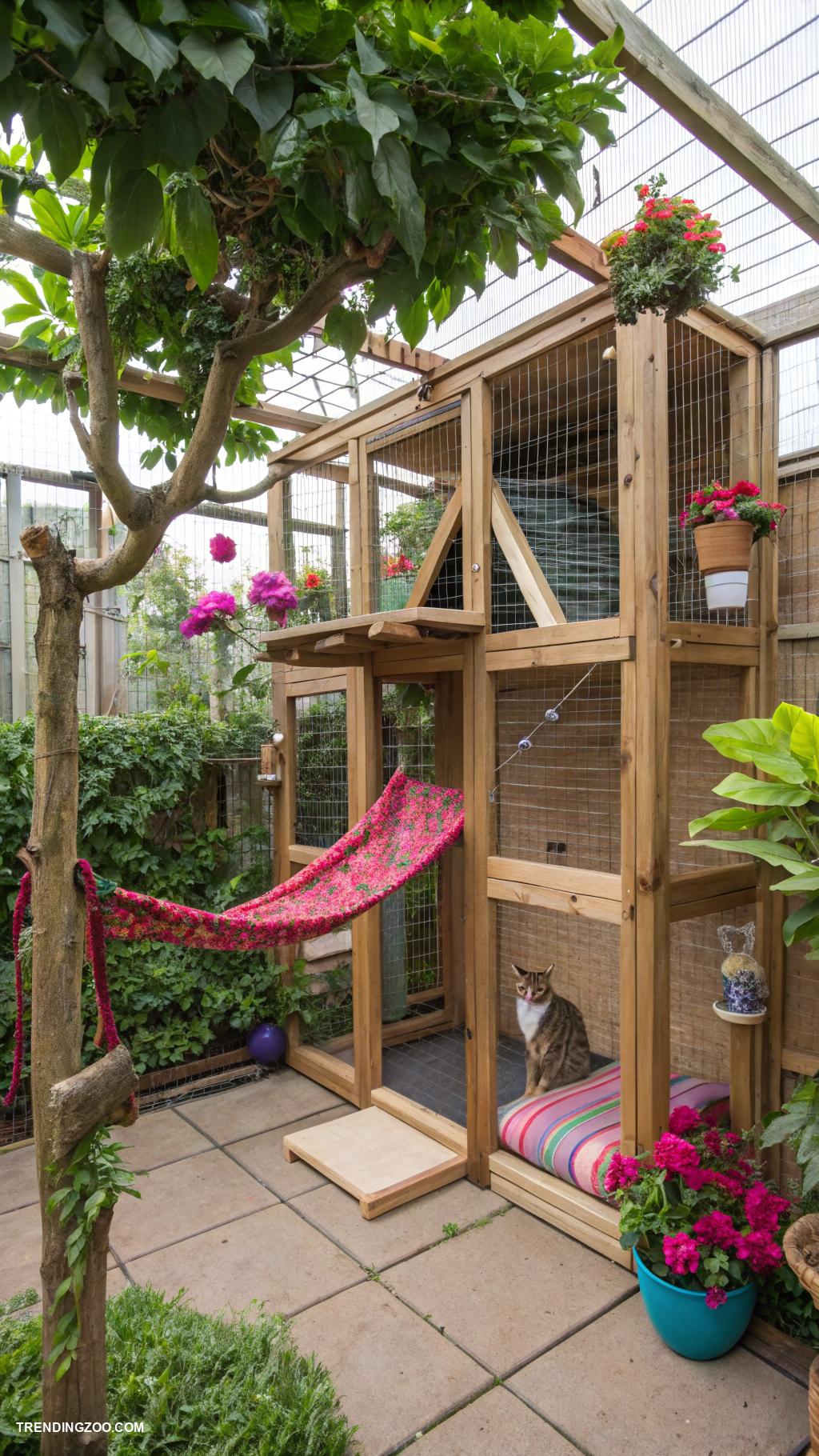 cool cat trees Catio with outdoor access