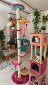 cool cat trees Interactive maze with toys and treats