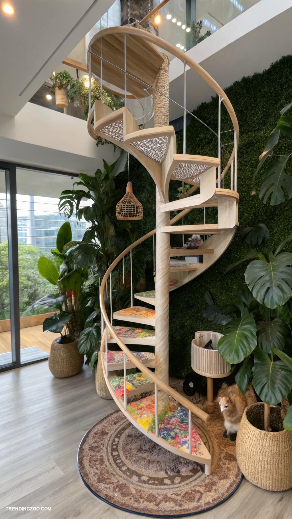 cool cat trees Unique spiral staircase for fun