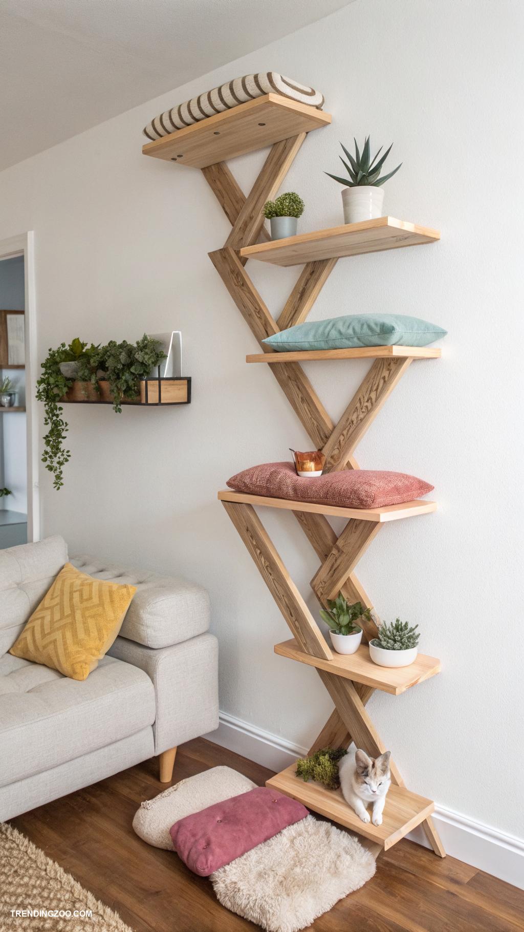 cool cat trees Wall mounted shelves for climbing