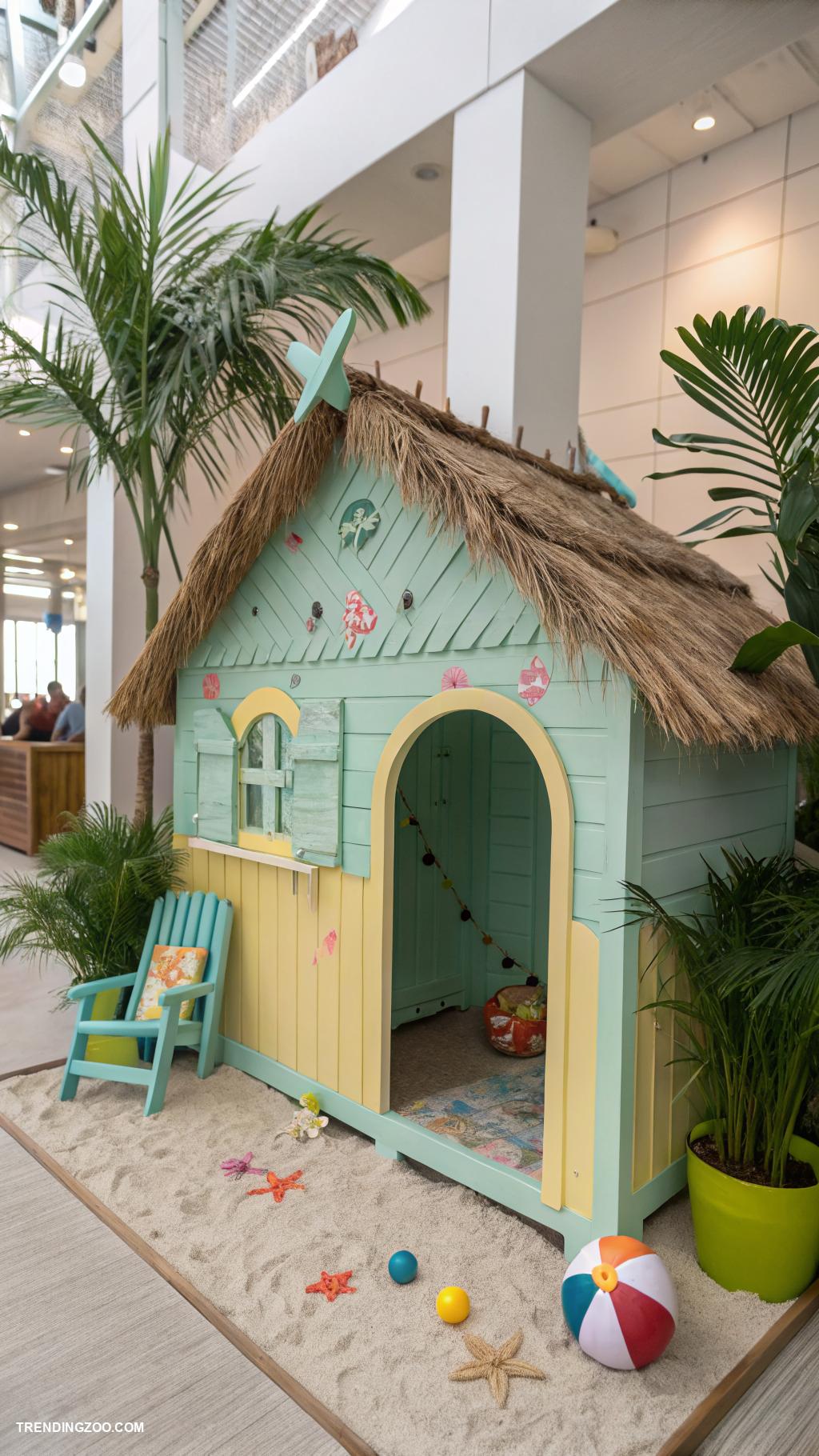 cute dog houses Beach hut with tropical decor