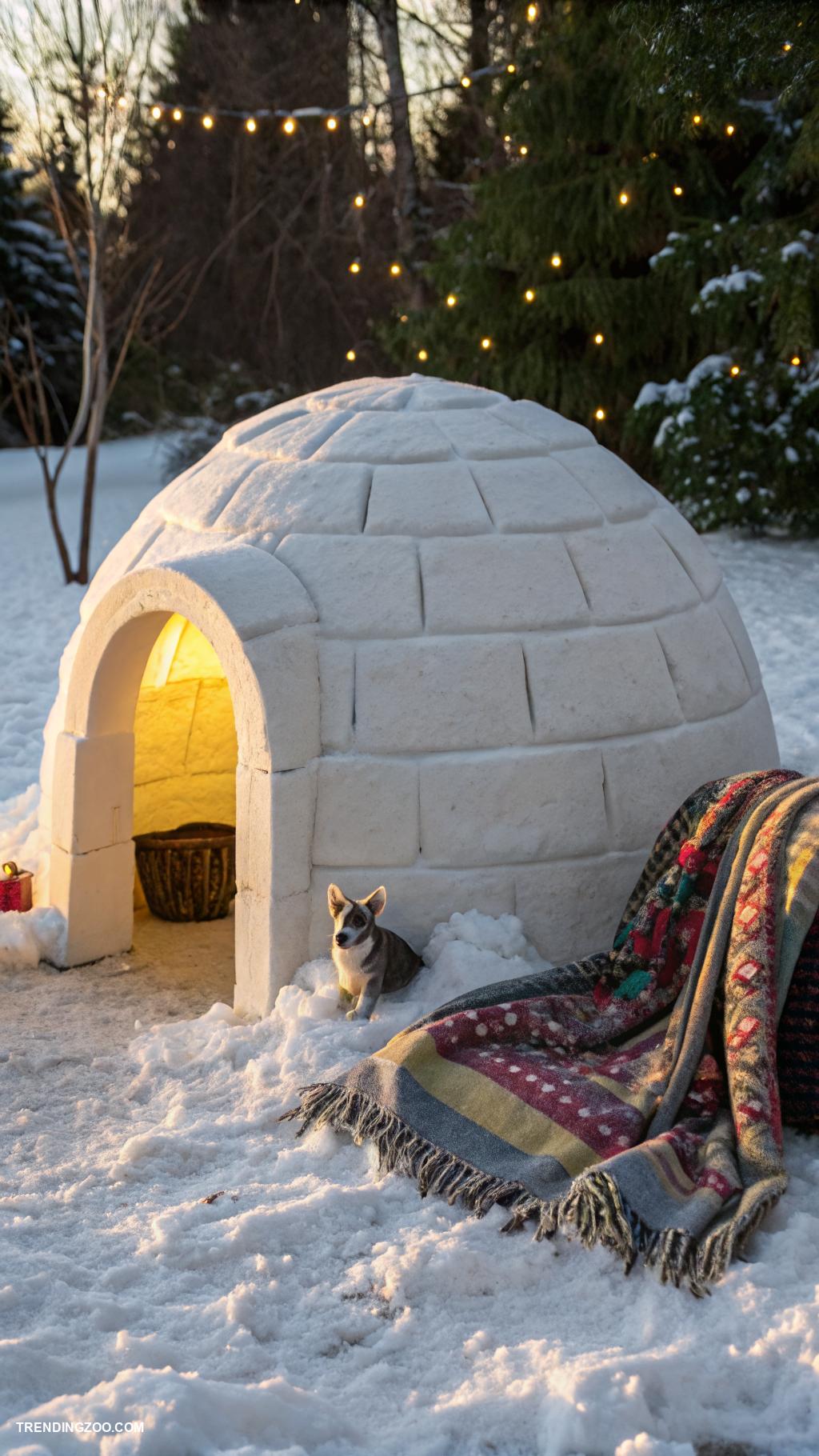 cute dog houses Cozy igloo shaped shelter for warmth