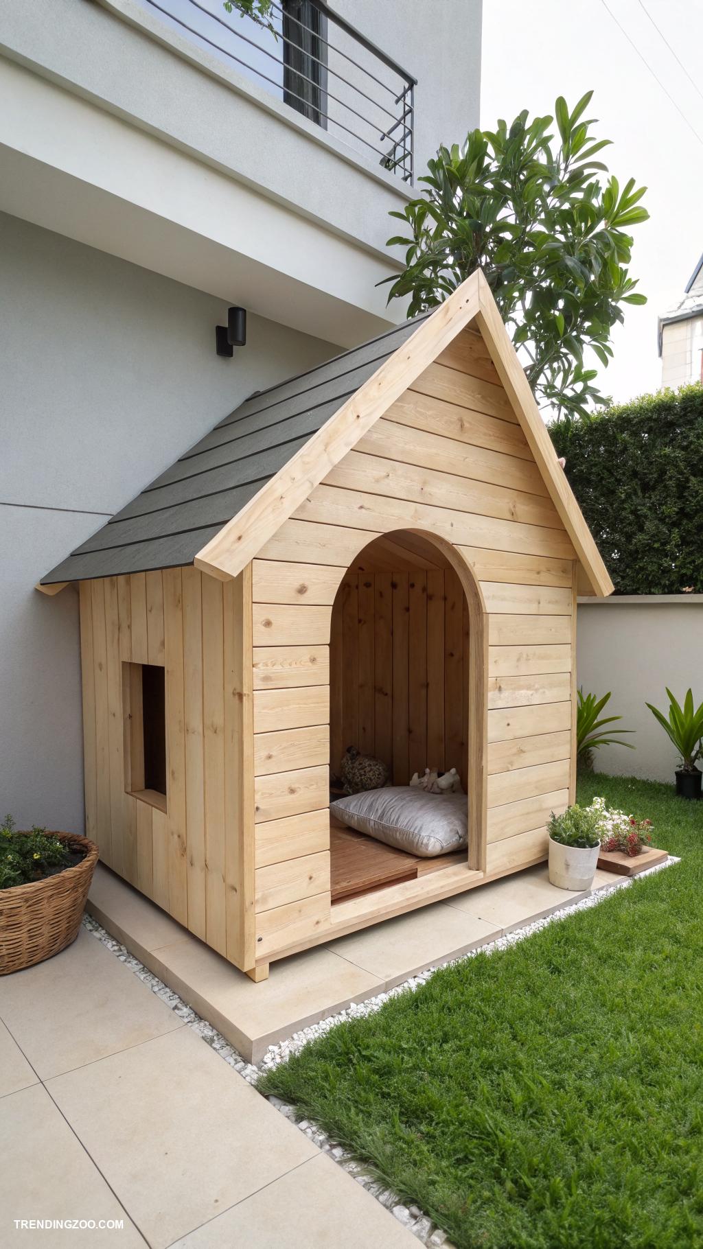 cute dog houses Modern minimalist wooden dog house