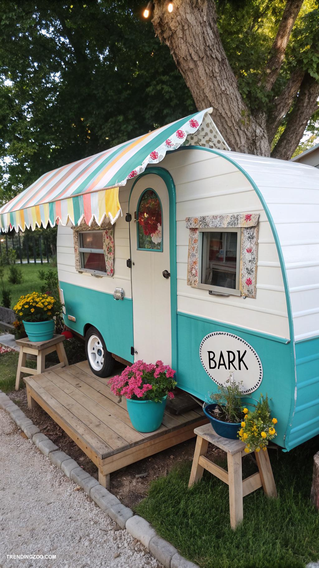 cute dog houses Vintage camper style dog house