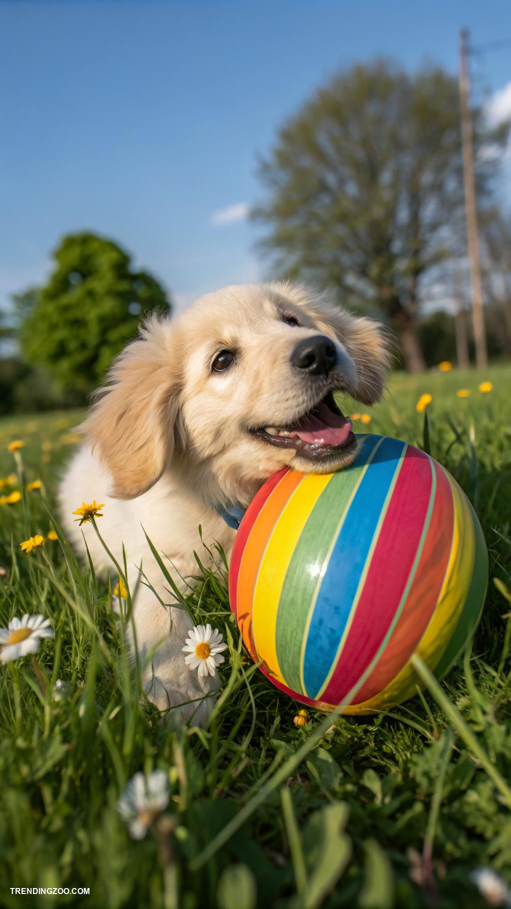 cute puppy phone wallpapers Puppy playing with a colorful ball