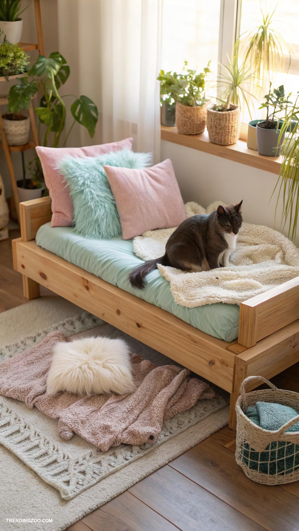 diy cat sofa bed Construct a simple bench with soft pillows