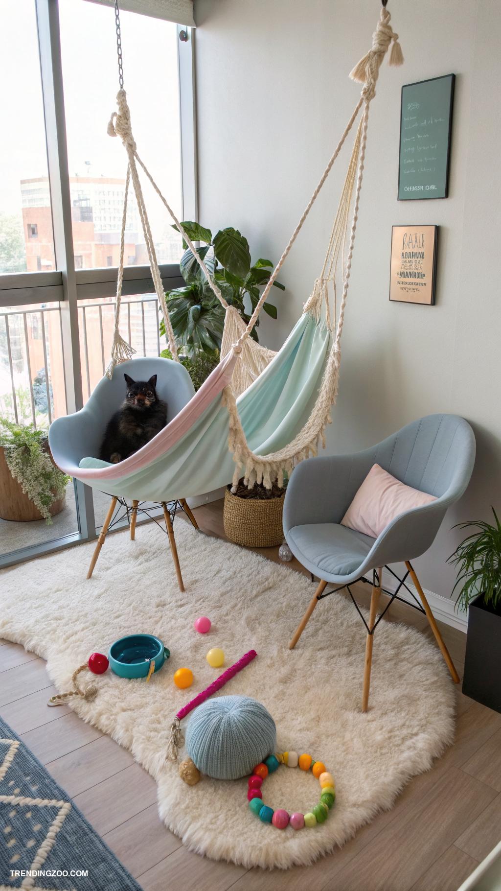 diy cat sofa bed Create a hammock between two chairs