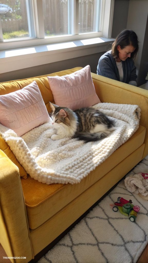 diy cat sofa bed Sew a cozy blanket into a sofa