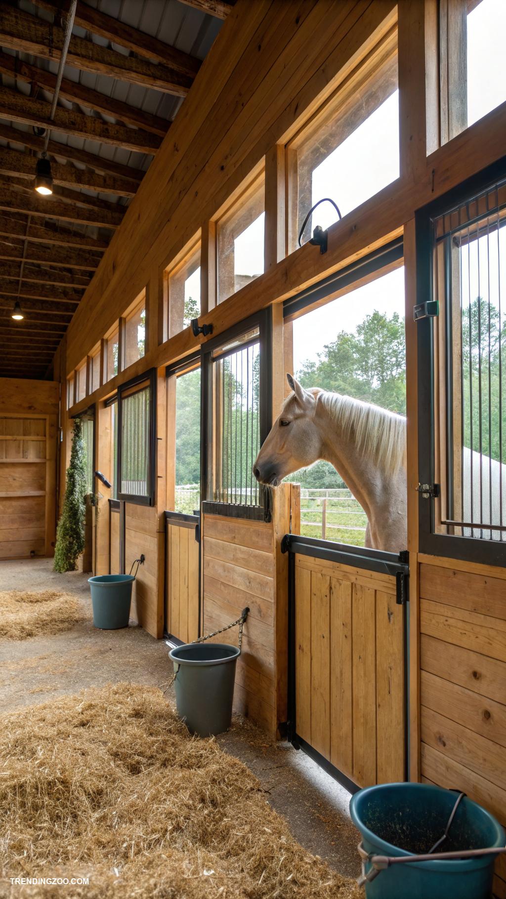 diy horse stall ideas Add ventilation windows for fresh air