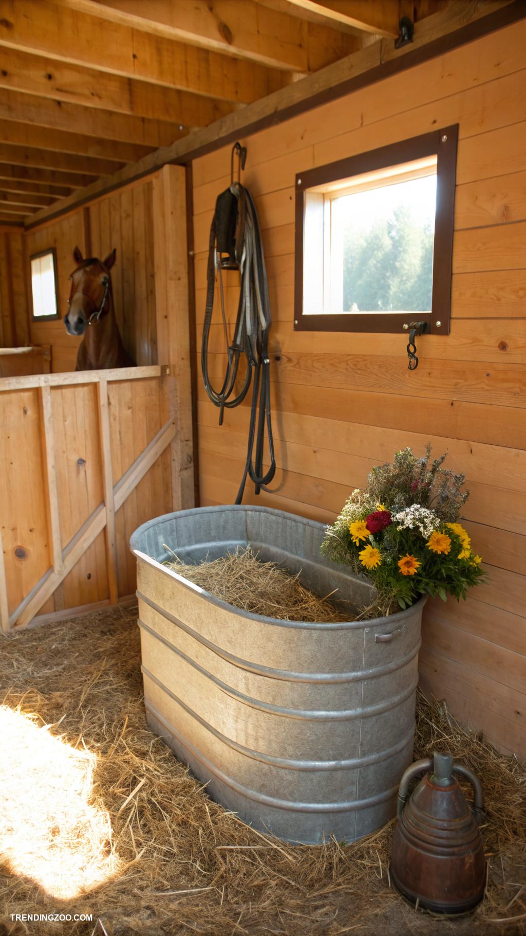 diy horse stall ideas Include a feed bin beside the stall