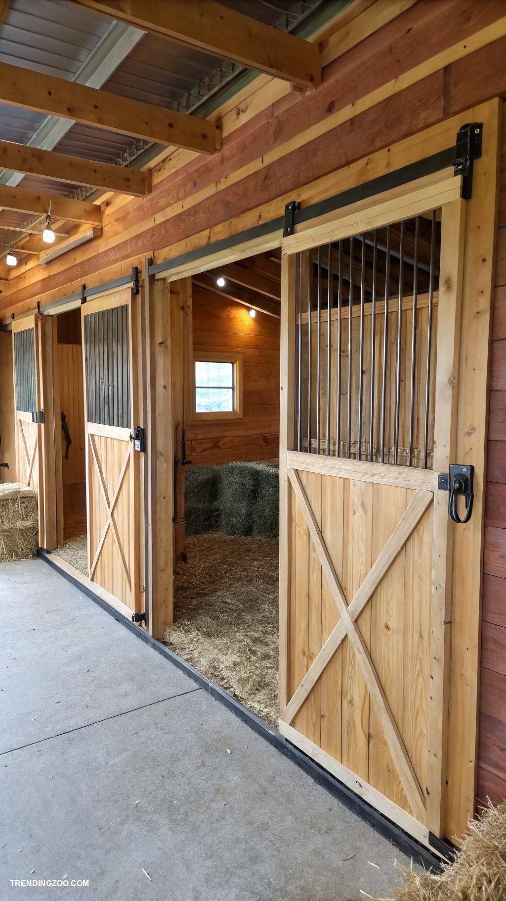 diy horse stall ideas Incorporate sliding barn doors for easy access