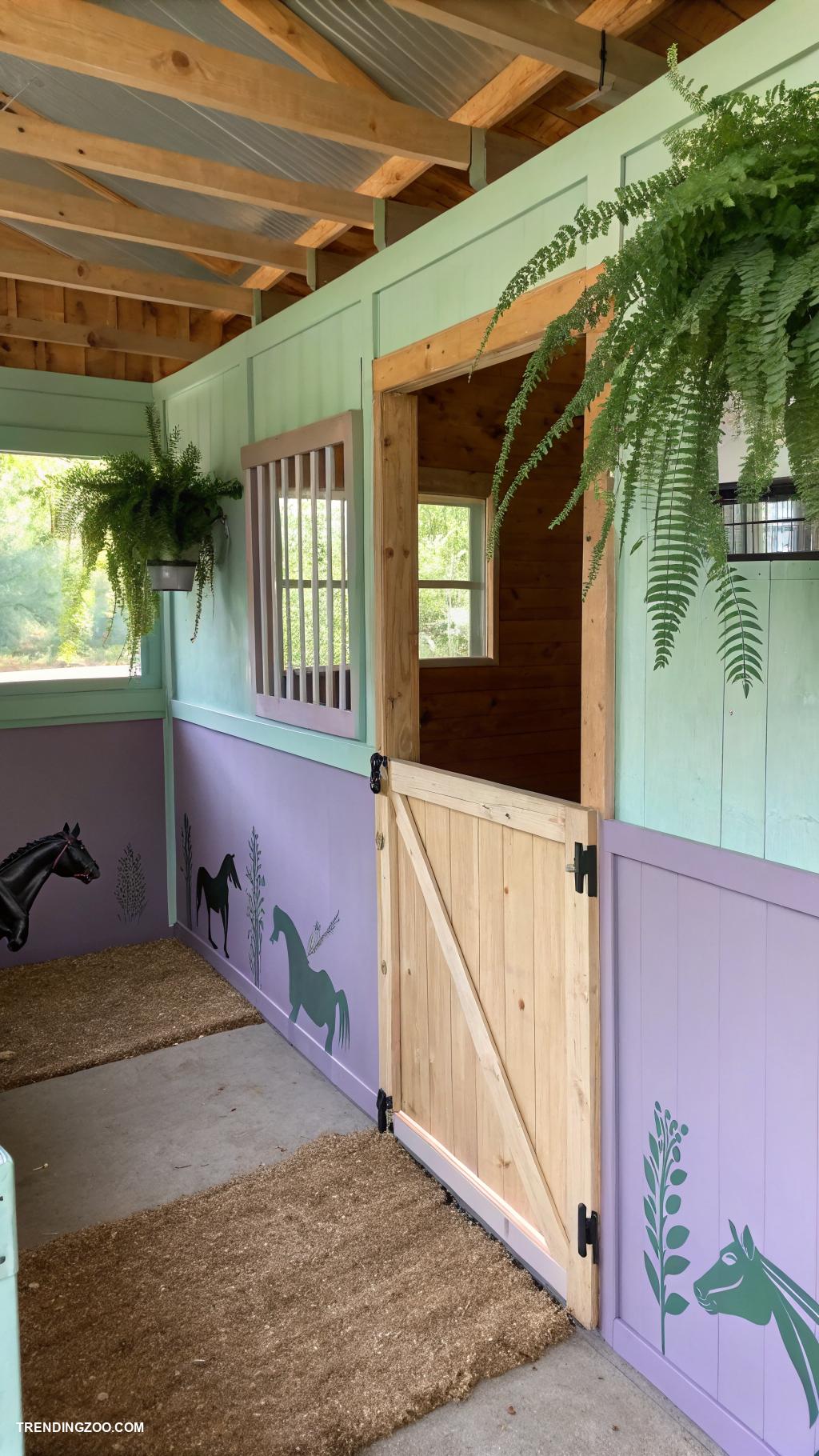 diy horse stall ideas Paint stall walls with calming colors