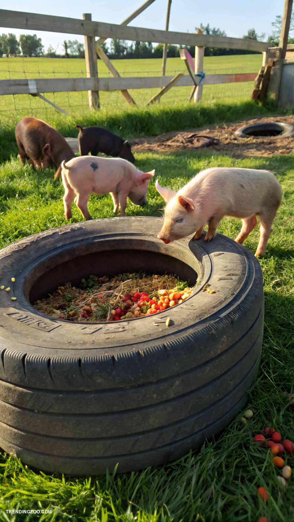 diy pig feeder ideas Old tire pig feeder system