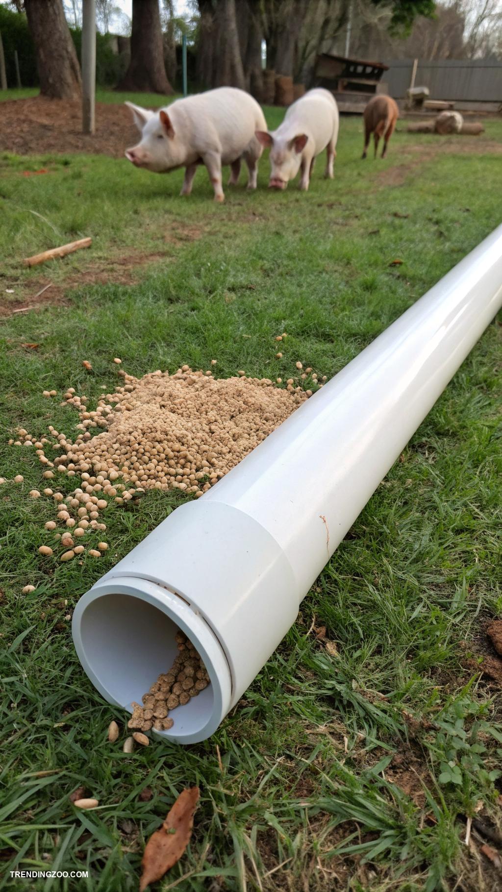 diy pig feeder ideas PVC pipe with removable end cap