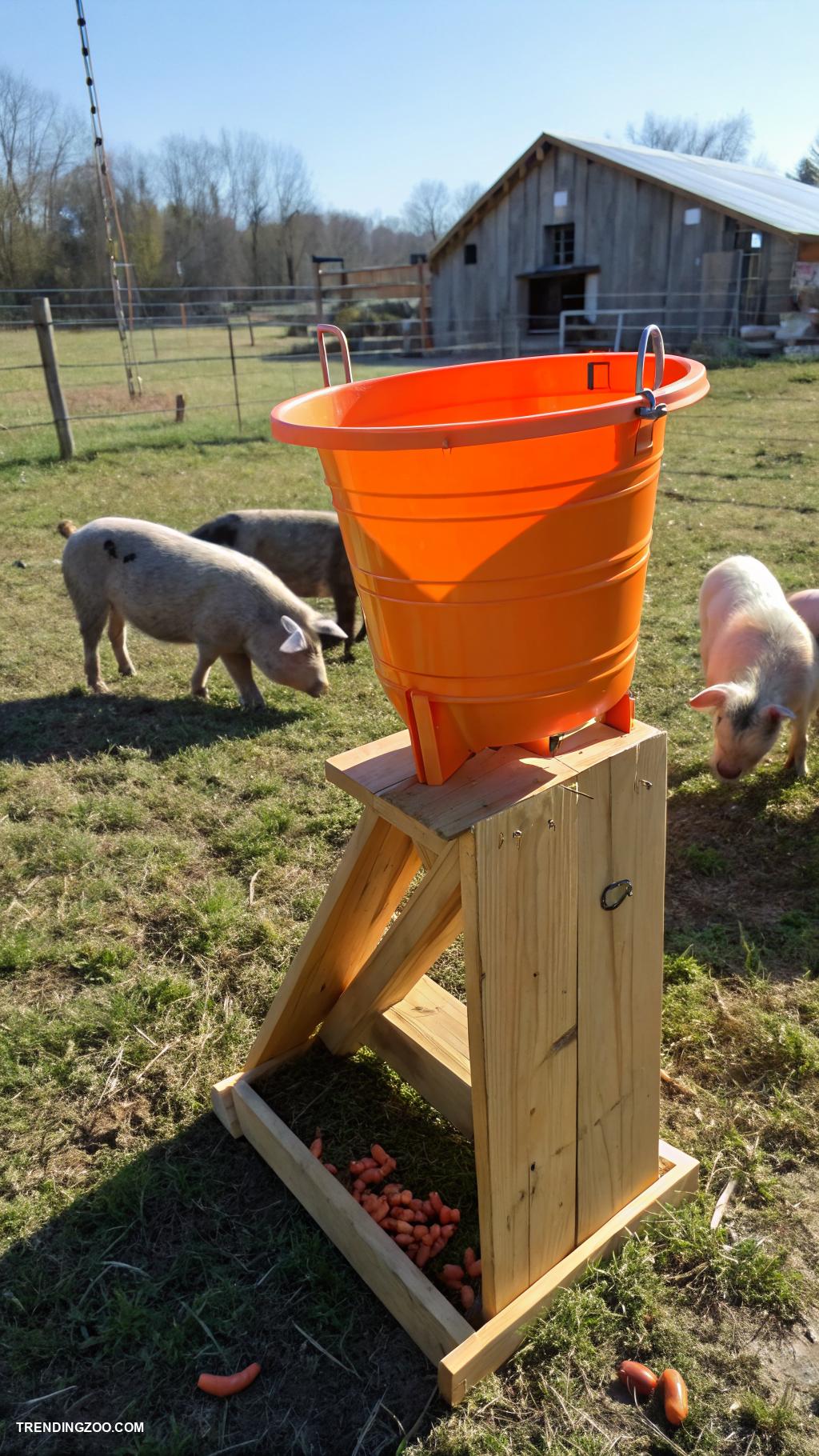 diy pig feeder ideas Repurposed plastic bucket feeder