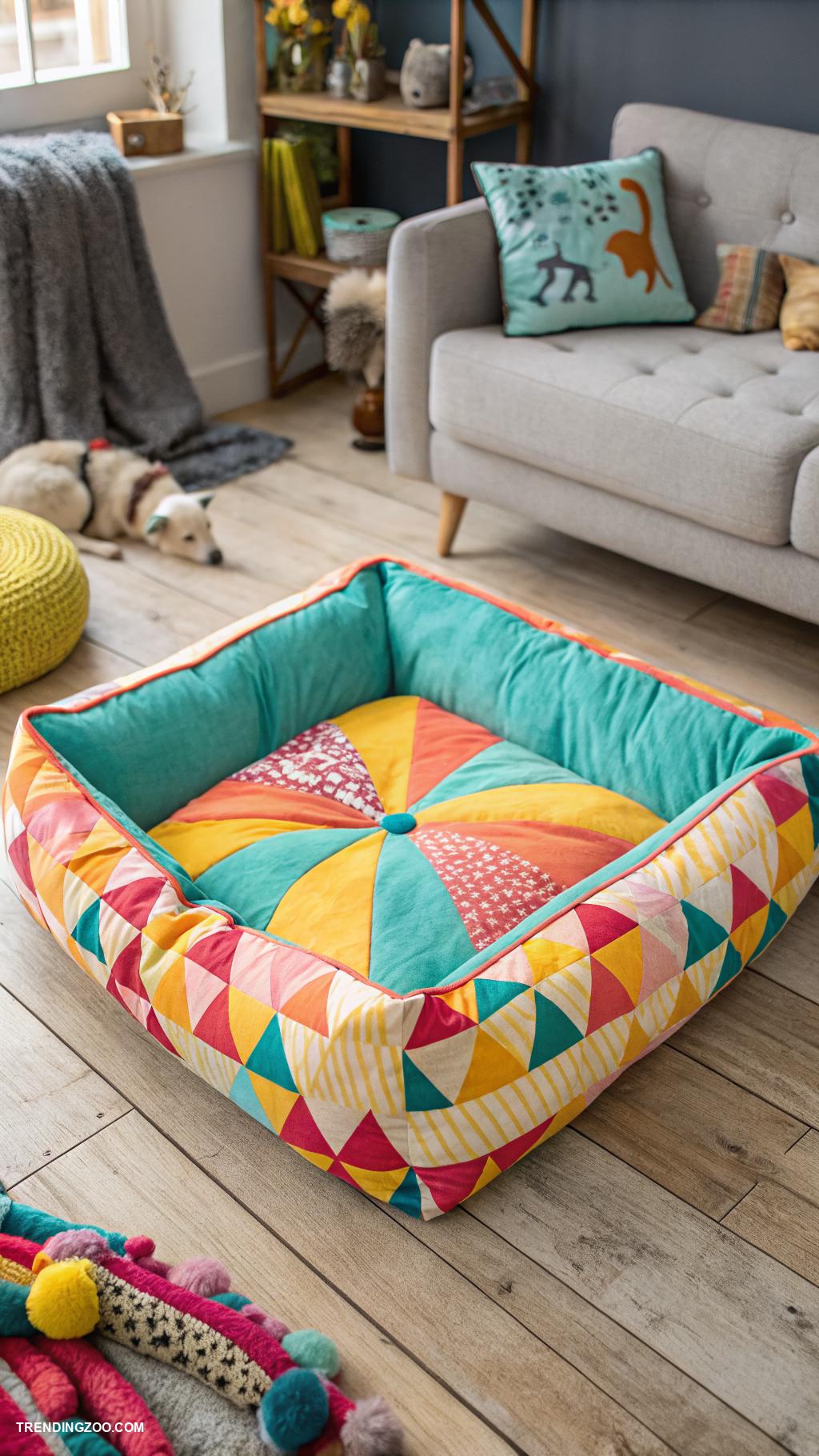 dog bed ideas for living room Colorful floor pillow for pets