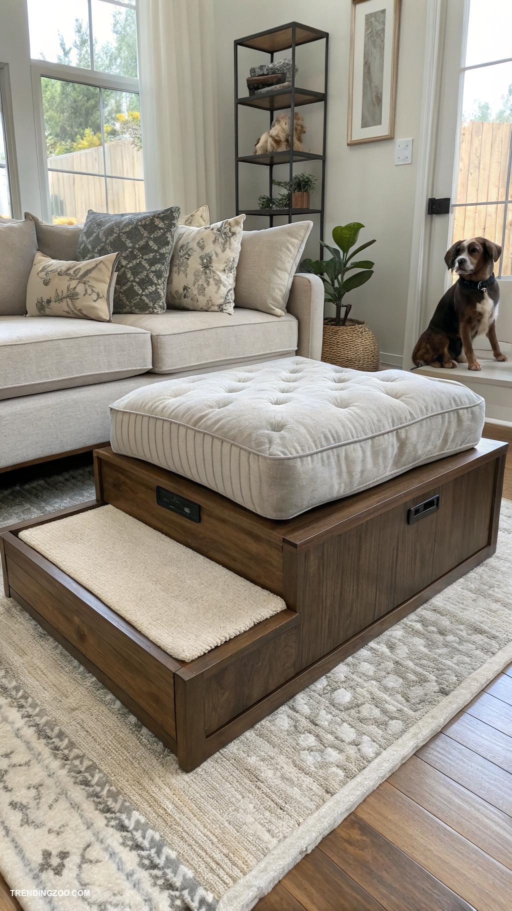 dog bed ideas for living room Raised platform with cushioned mat