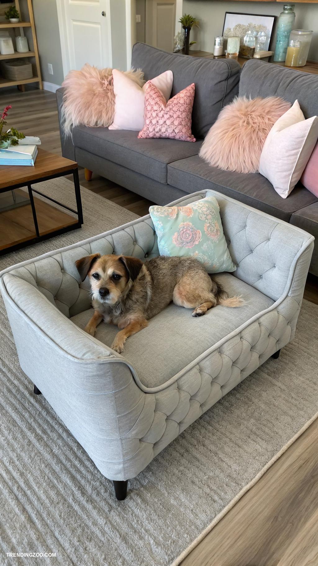 dog bed ideas for living room Sofa style dog couch with cushions