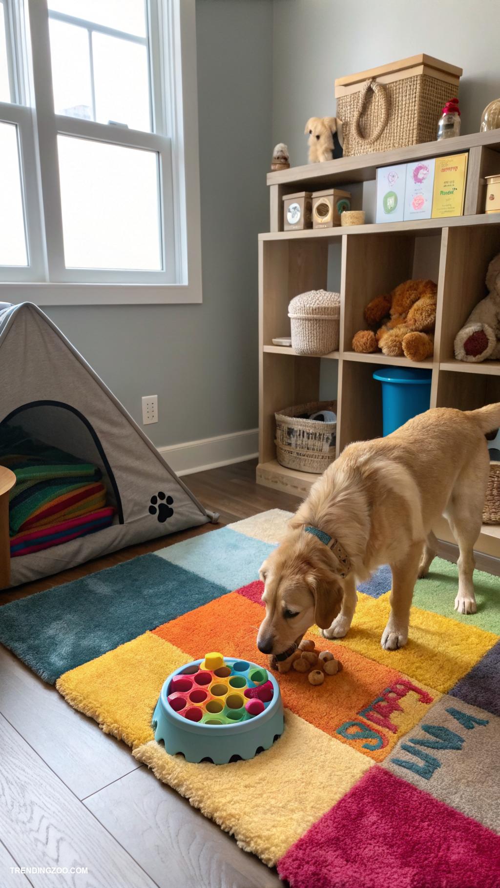 indoor dog play area Hide and seek with treats