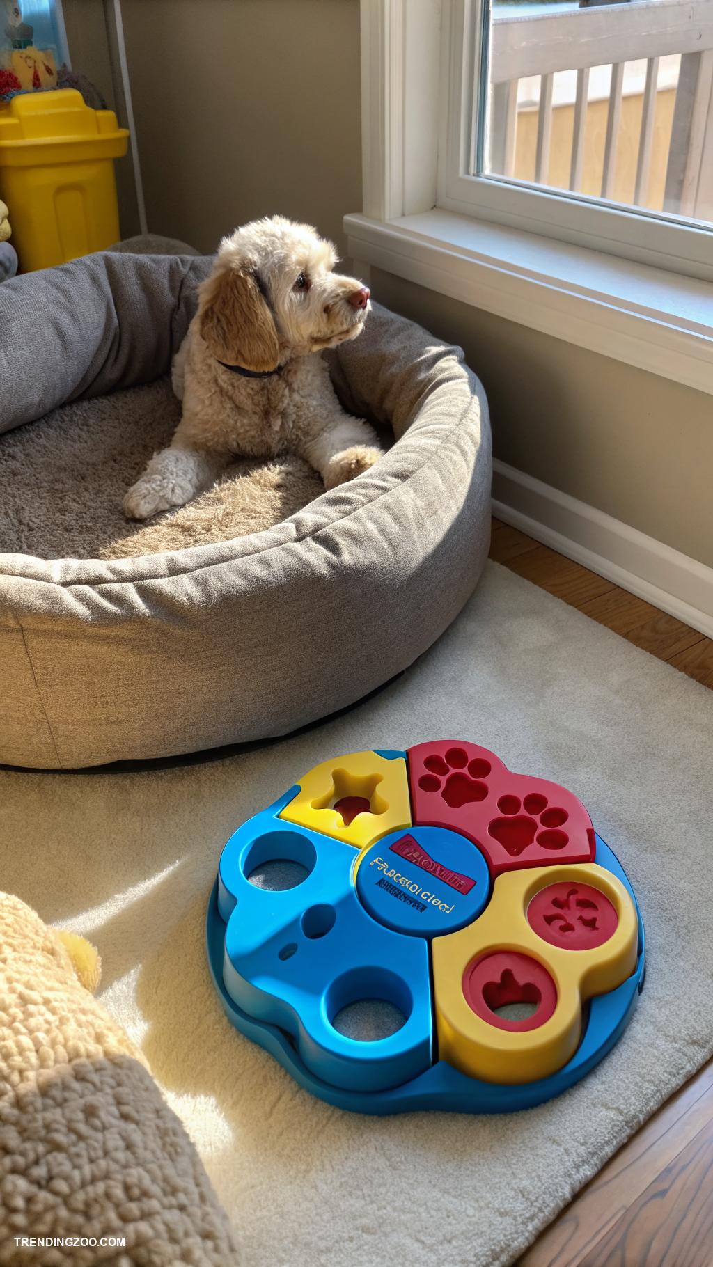 indoor dog play area Puzzle toys for mental stimulation