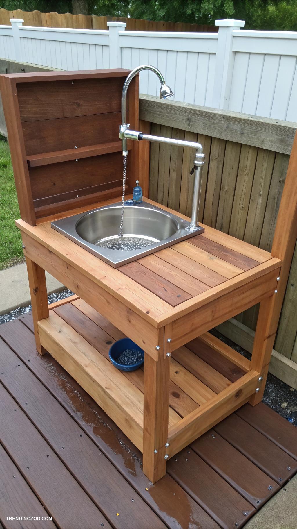 outside dog washing station Raised platform with built in drainage