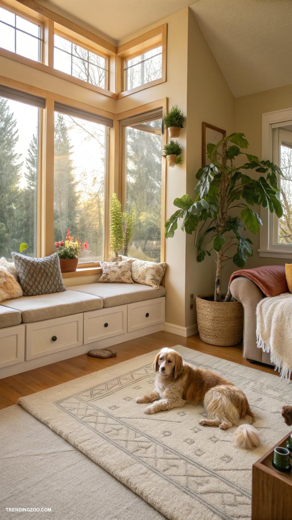 pet friendly living room Include a pet friendly window perch
