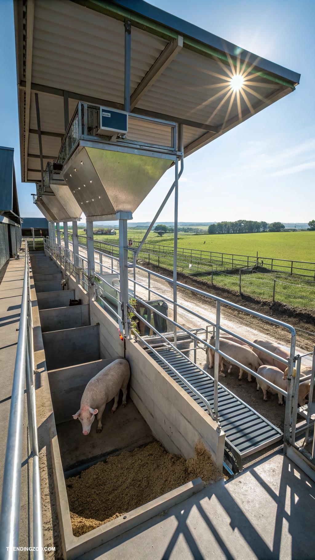 piggery farm design Accessible feeding stations for easy maintenance