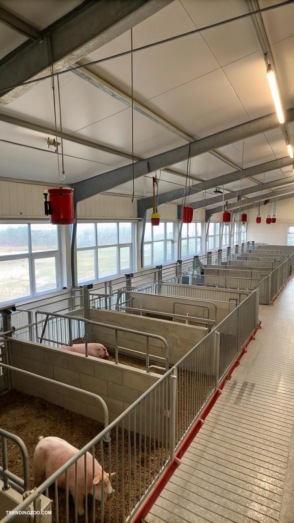 piggery farm design Indoor pig pens with heated floors