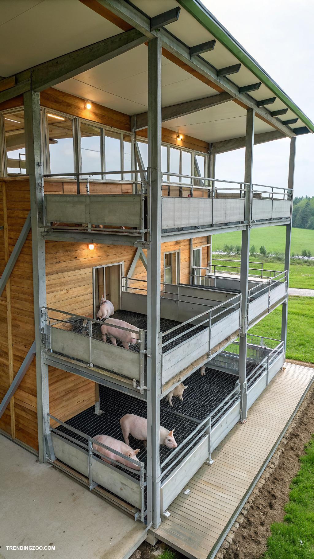 piggery farm design Multi tiered pig housing for space efficiency