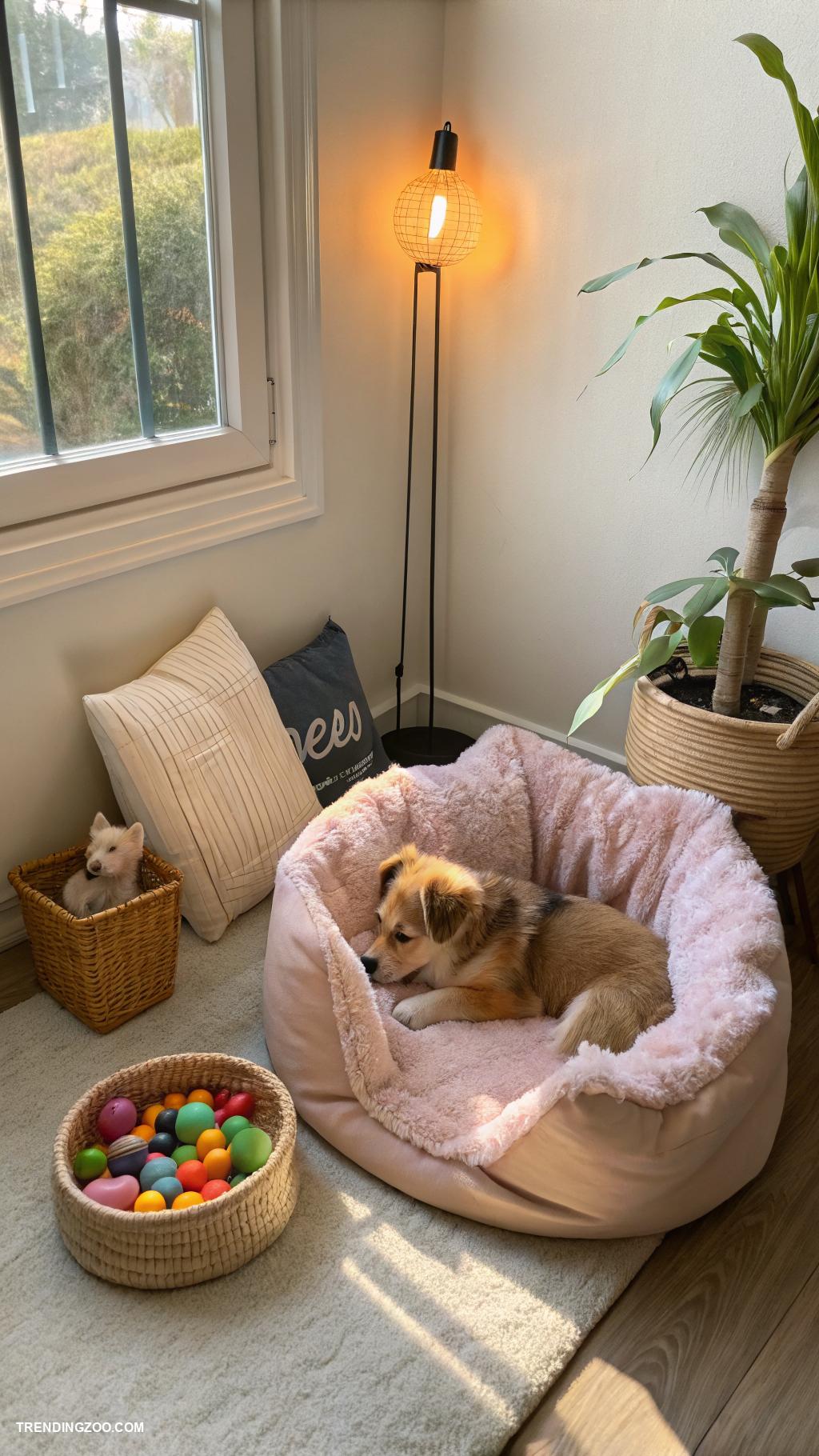 puppy area indoor ideas Set up a cozy puppy nap corner