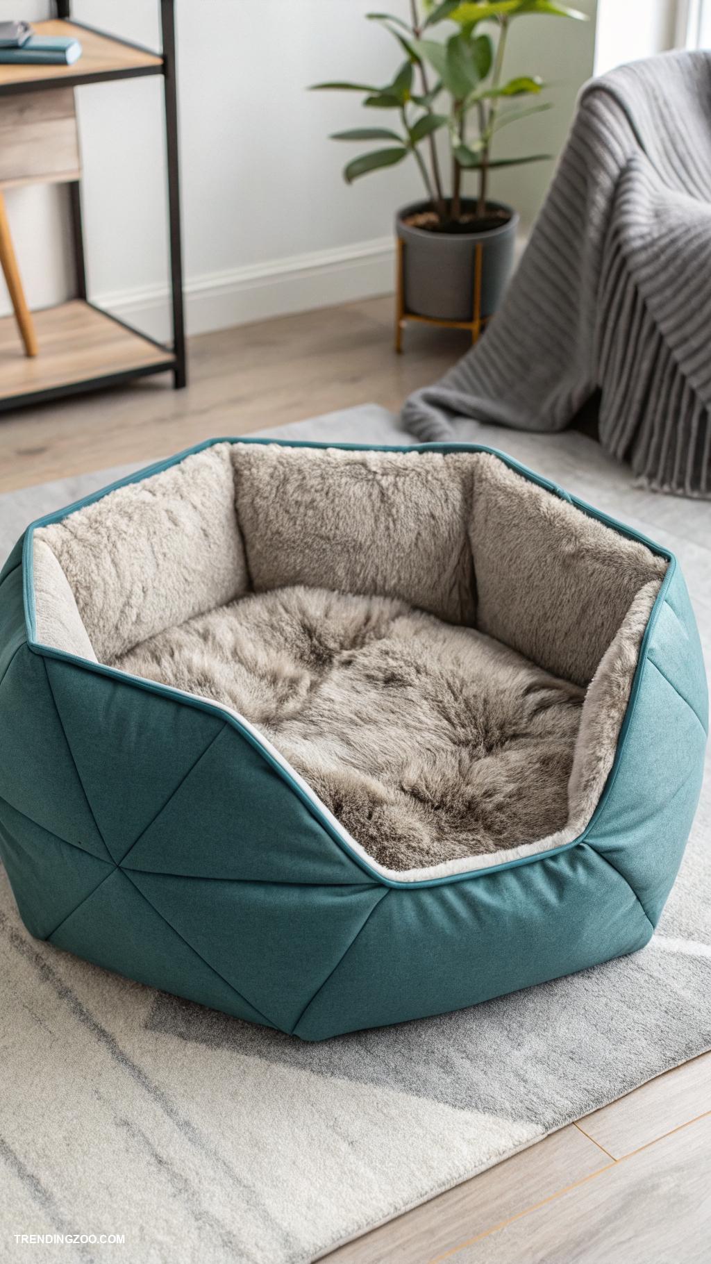 aesthetic dog bed Modern geometric shape with plush interior