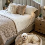bed with dog bed attached Bedside pet beds for easy access