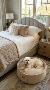 bed with dog bed attached Bedside pet beds for easy access