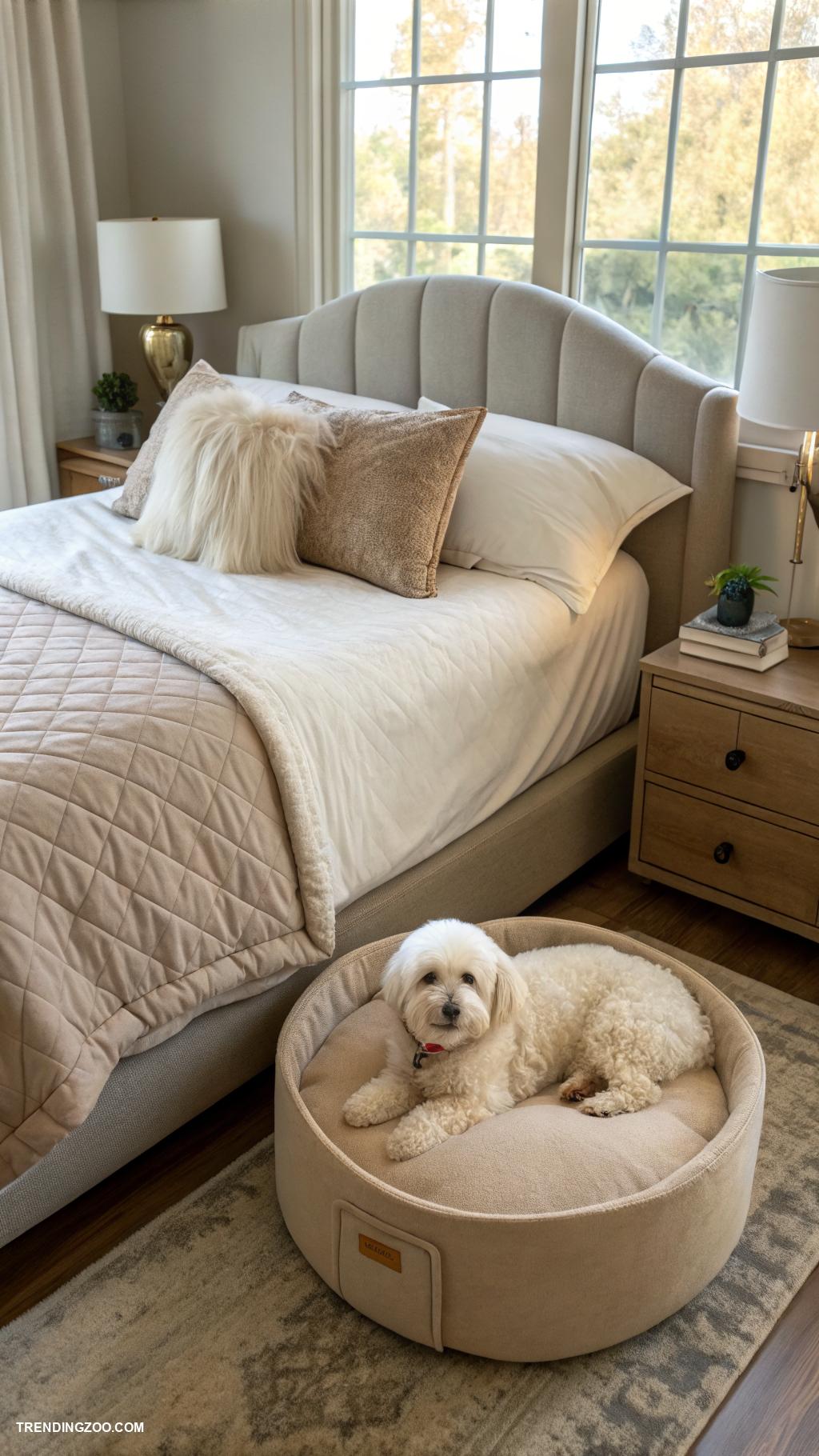 bed with dog bed attached Bedside pet beds for easy access