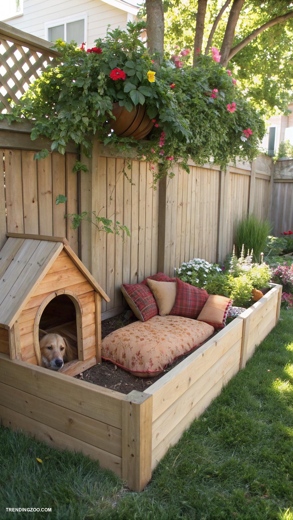 bed with dog bed attached Raised bed with enclosed dog bed below