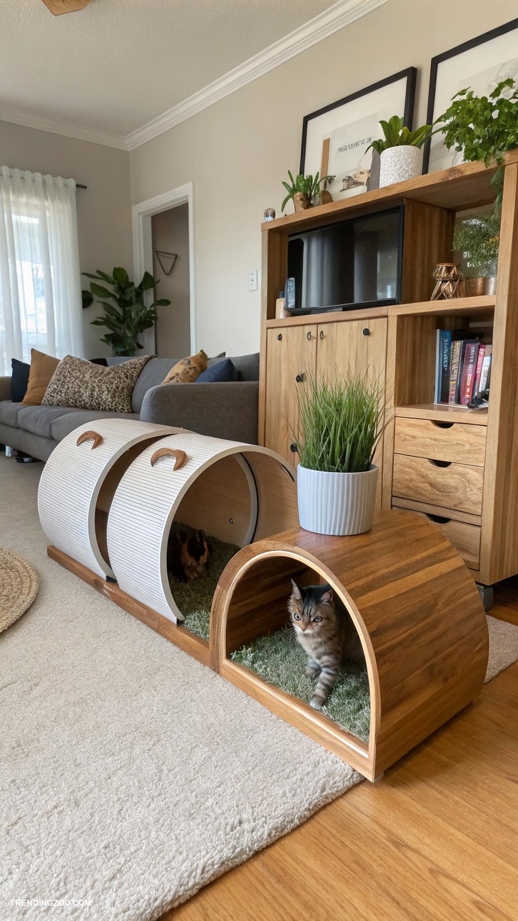 cat area in house Custom cat tunnel system