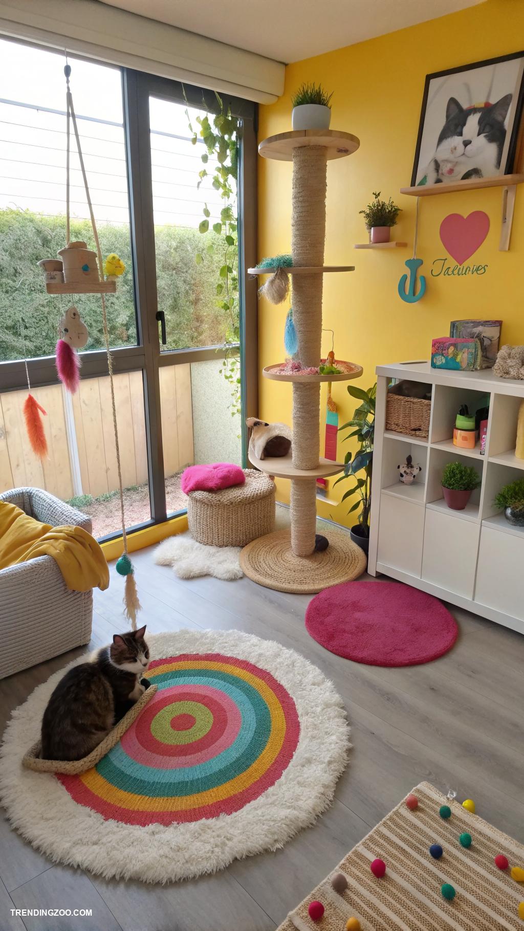 cat area in house Interactive play zone with toys